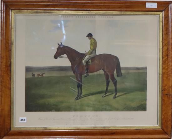 Messrs Fores, colour aquatint, Foress Celebrated Winners, Ormonde, 50 x 65cm, maple framed
